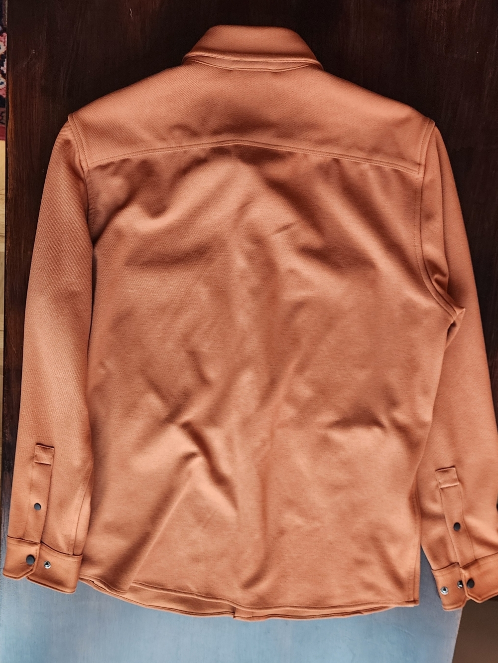 Men's Casual Button-Up Jacket in Rust Orange - Picture 4 of 10